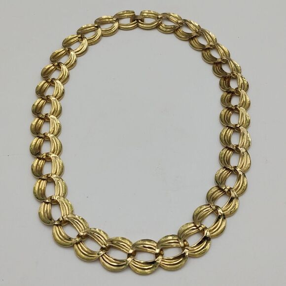 Vintage 1980's 18" Flat Link Goldtone Chain Necklace - Picture 6 of 8